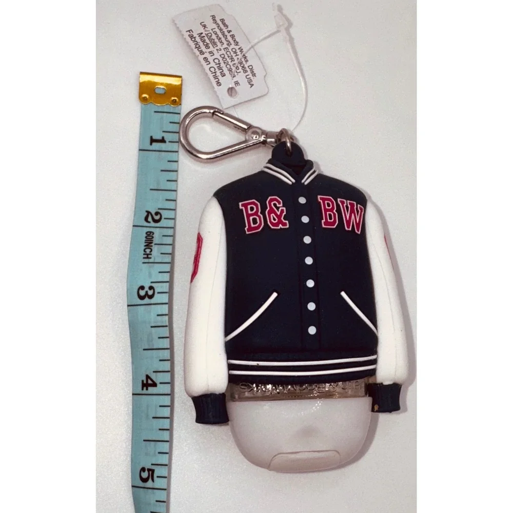 Bath & Body Works Varsity Jacket PocketBac Hand Sanitizer Holder Blue White Pink